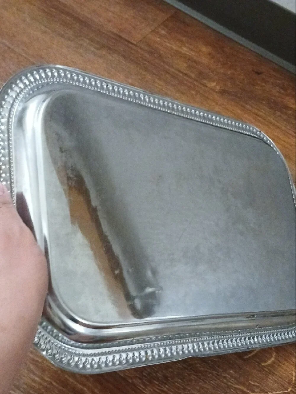 Metal Serving Tray - Silver Decorative Home Bath Tray